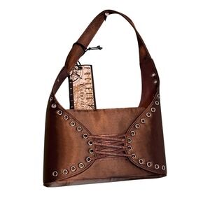 NWT Pacific Connections Womens Corset Y2K Retro Western Boho Shoulder Bag‎ Brown